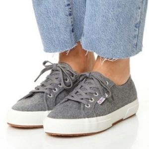 Superga Heathered Grey Wool Felt Fantasia Collection Shoes